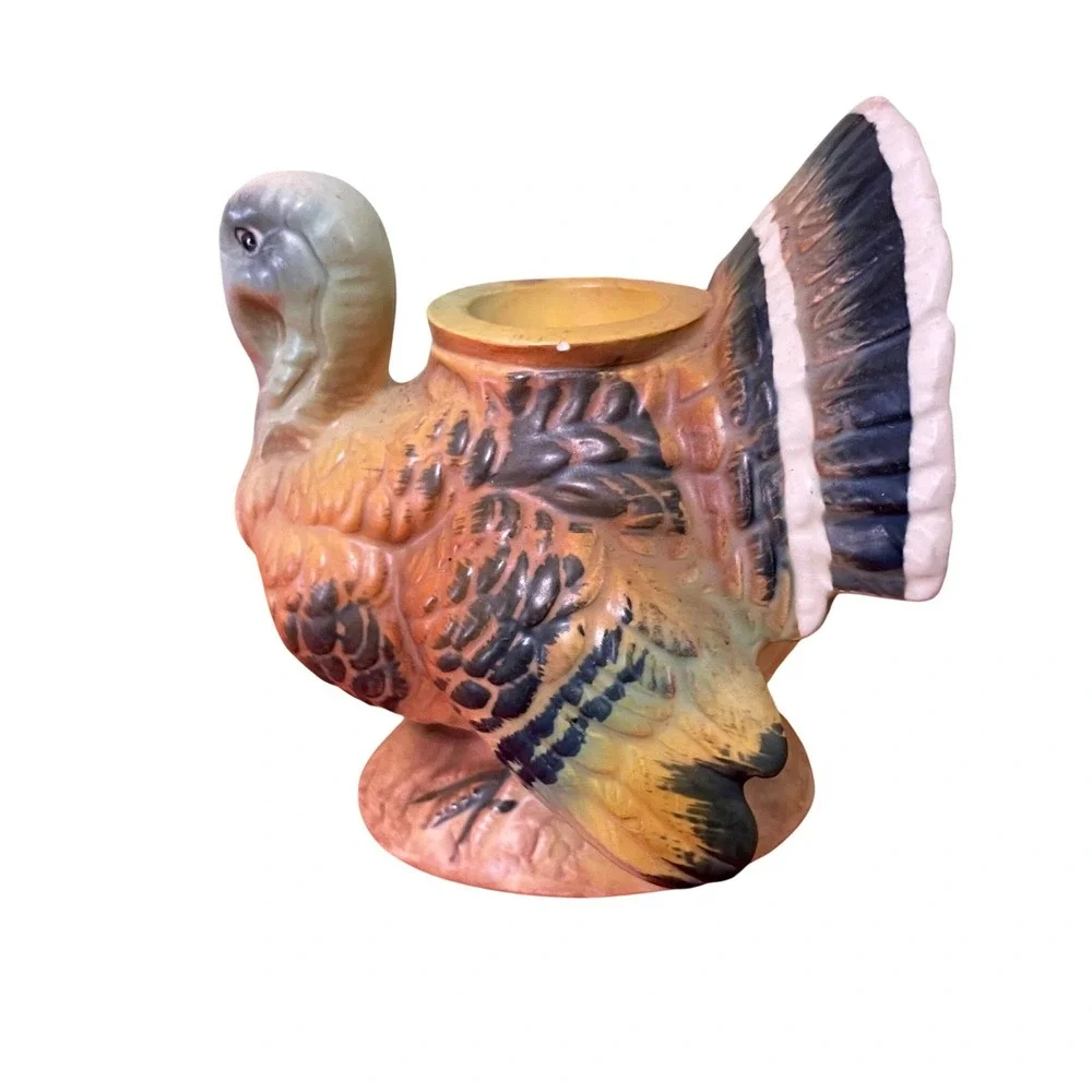 Napco ware Turkey Candle Holder Fall Thanksgiving Decor Japan‎